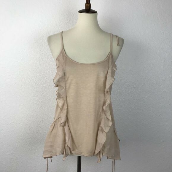 Chelsea 28 Linen Blend Side Tie Ruffled Tank Top - Picture 1 of 10
